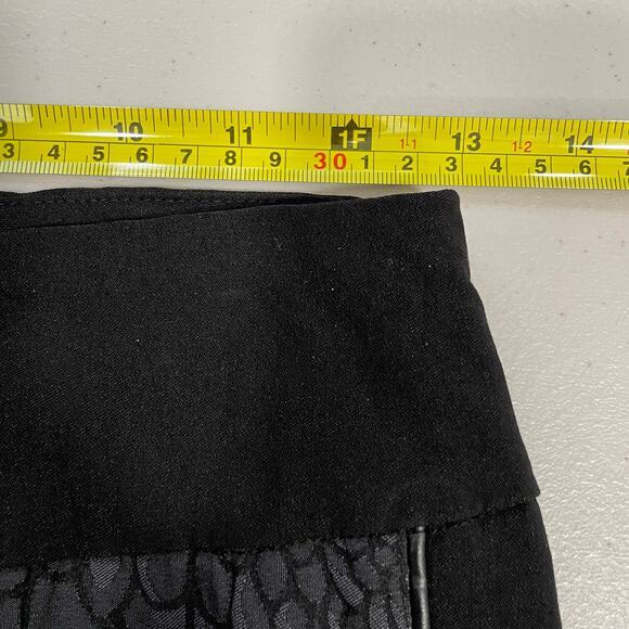 Lisette L Montreal Gray Print Black Trim Skinny Slim Leg Ankle Pants Trousers 2 - Picture 10 of 11